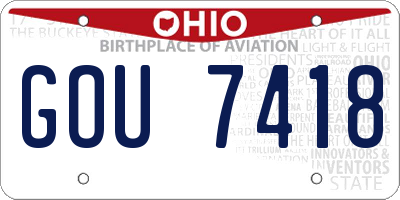 OH license plate GOU7418