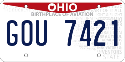 OH license plate GOU7421