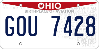 OH license plate GOU7428