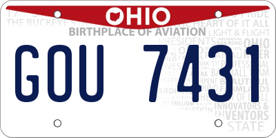 OH license plate GOU7431