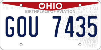 OH license plate GOU7435