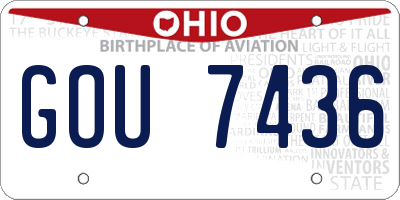 OH license plate GOU7436