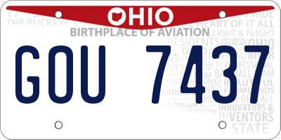 OH license plate GOU7437