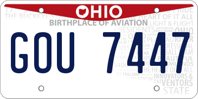 OH license plate GOU7447