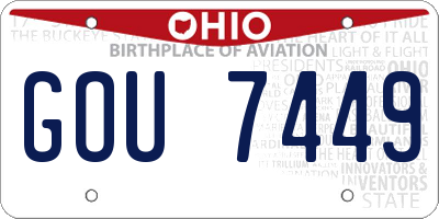 OH license plate GOU7449