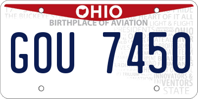 OH license plate GOU7450