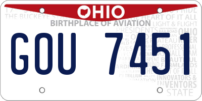 OH license plate GOU7451