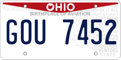 OH license plate GOU7452