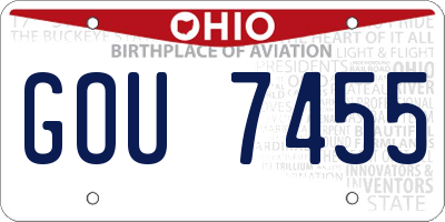 OH license plate GOU7455