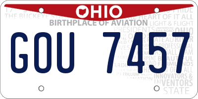 OH license plate GOU7457