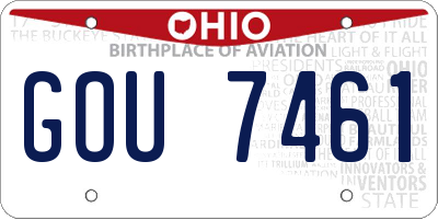 OH license plate GOU7461