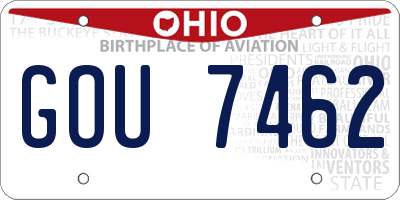 OH license plate GOU7462