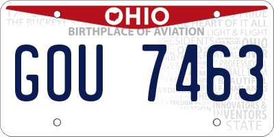 OH license plate GOU7463