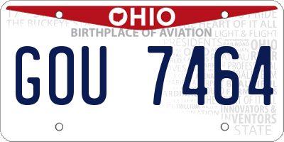 OH license plate GOU7464