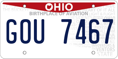 OH license plate GOU7467