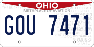 OH license plate GOU7471