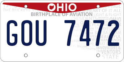 OH license plate GOU7472
