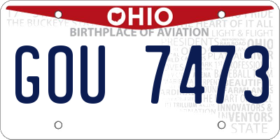 OH license plate GOU7473