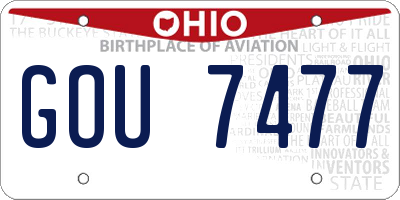 OH license plate GOU7477