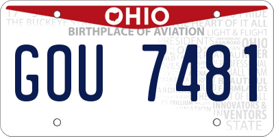 OH license plate GOU7481