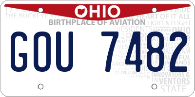 OH license plate GOU7482