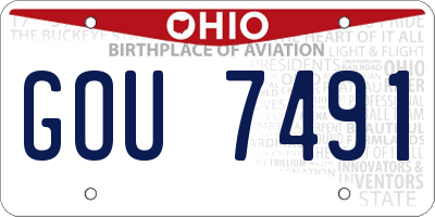 OH license plate GOU7491