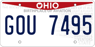 OH license plate GOU7495