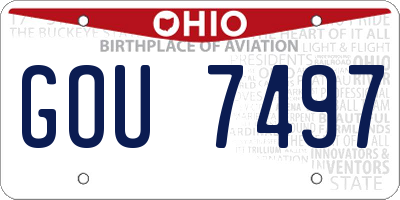 OH license plate GOU7497