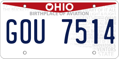 OH license plate GOU7514