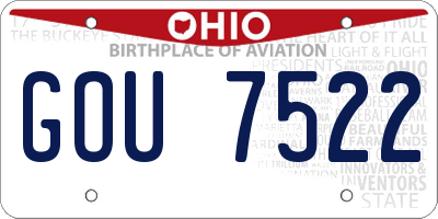 OH license plate GOU7522