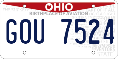 OH license plate GOU7524