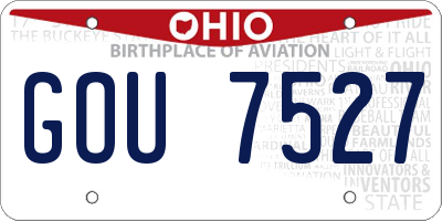 OH license plate GOU7527