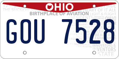OH license plate GOU7528