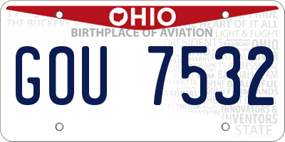 OH license plate GOU7532