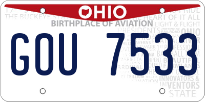 OH license plate GOU7533