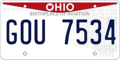 OH license plate GOU7534
