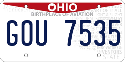 OH license plate GOU7535