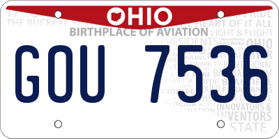 OH license plate GOU7536