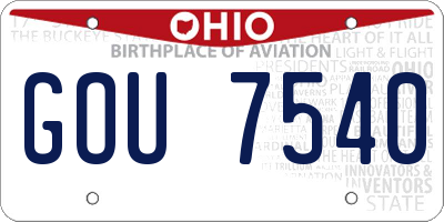 OH license plate GOU7540