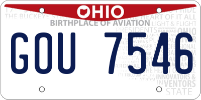 OH license plate GOU7546