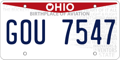 OH license plate GOU7547