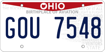 OH license plate GOU7548