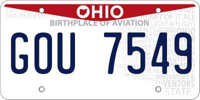 OH license plate GOU7549