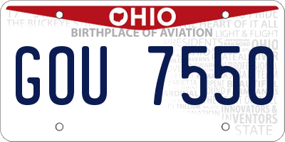 OH license plate GOU7550