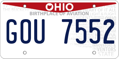 OH license plate GOU7552