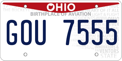 OH license plate GOU7555