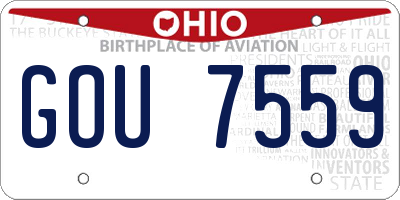 OH license plate GOU7559