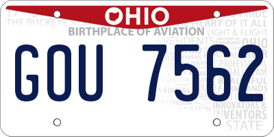 OH license plate GOU7562