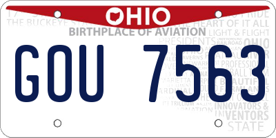 OH license plate GOU7563