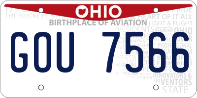 OH license plate GOU7566